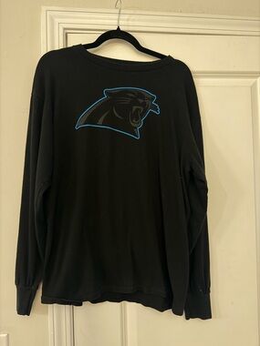 NFL Black Long Sleeve Shirt with Blue-Outlined Panther Logo